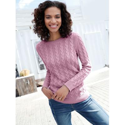 Strickpullover CASUAL LOOKS "Pullover", Damen, Gr. 38, rosa (altrosé), 100% Baumwolle, unifarben, Pullover Strickpullover