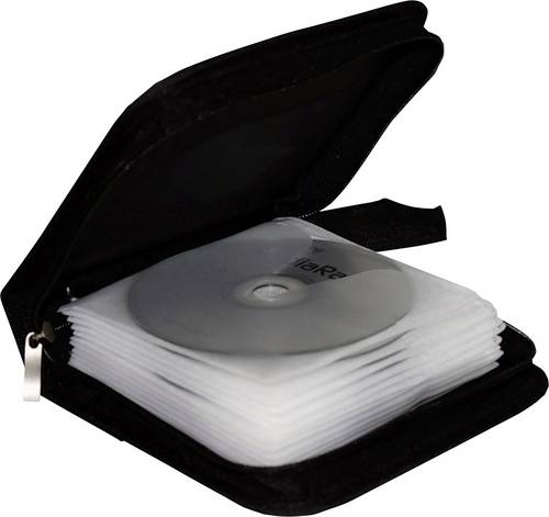 MediaRange CD Tasche 24 CDs/DVDs/Blu-rays Nylon Schwarz 1 St. (B x H x T) 16.4 x 3.9 x 15.6 mm BOX50