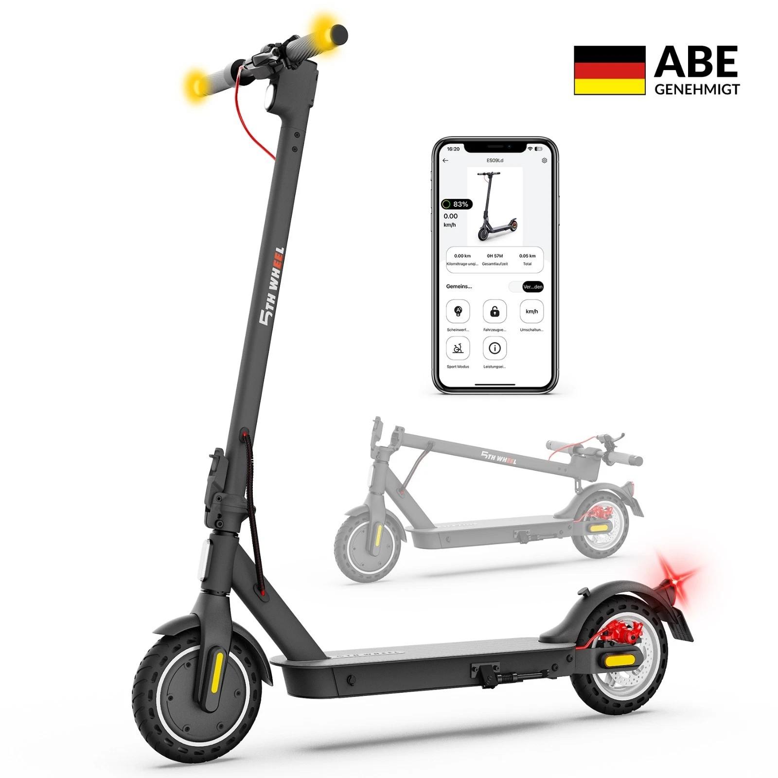 E Scooter Mit Straßenzulassung (ABE), 8.5 Zoll Eletroroller, 30KM Reichweite, 20km/h, Elektroscooter, Blinker, APP, Klappbar, E Roller Für Erwachsene