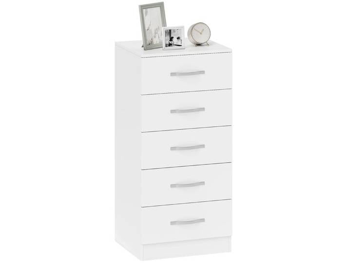 Commode - 5 tiroirs - poignées - blanc