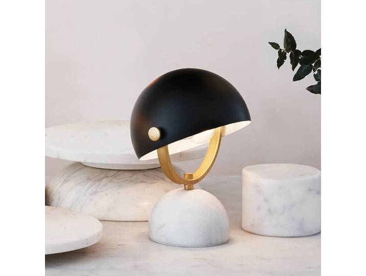 Beacon Lighting Tischlampe Lowe, schwarz, für Wohn- / Esszimmer, Stein