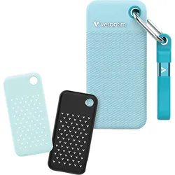 VERBATIM Pocket Festplatte, 1 TB SSD, extern, Polar Blue