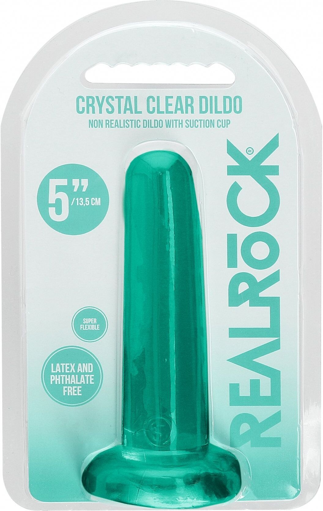 RealRock Dildo Realistic Suction Cup 13,5cm - Turquoise