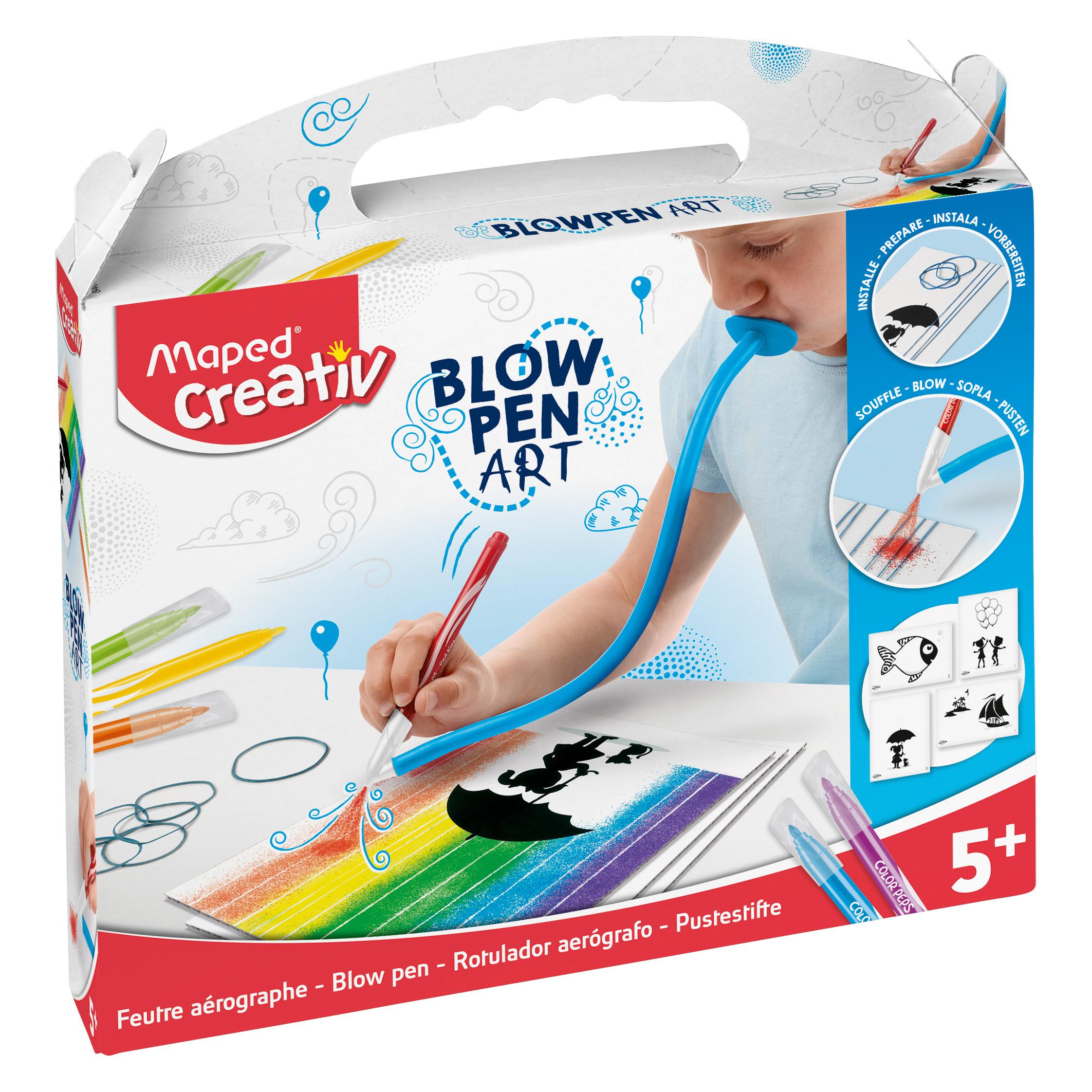 Maped CREATIV 846710 Puste-Stifte Blow Pen String Art-mit Spüh-und Malvorlagen (6x) (846710)