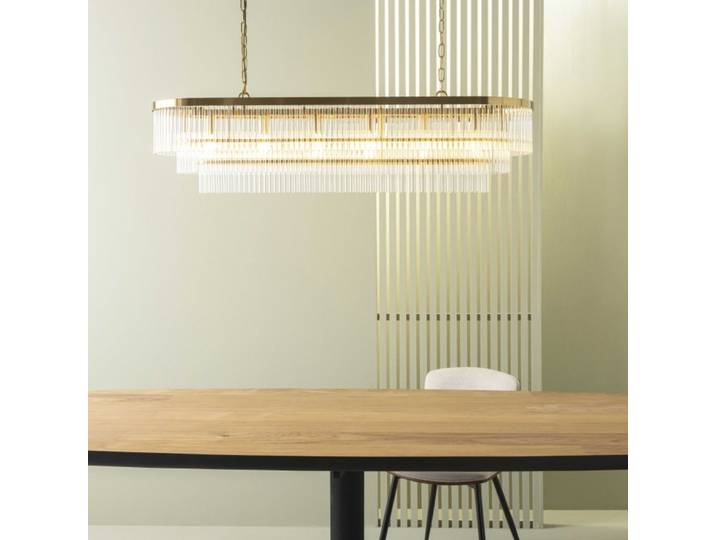 Lustre à pampille en laiton doré