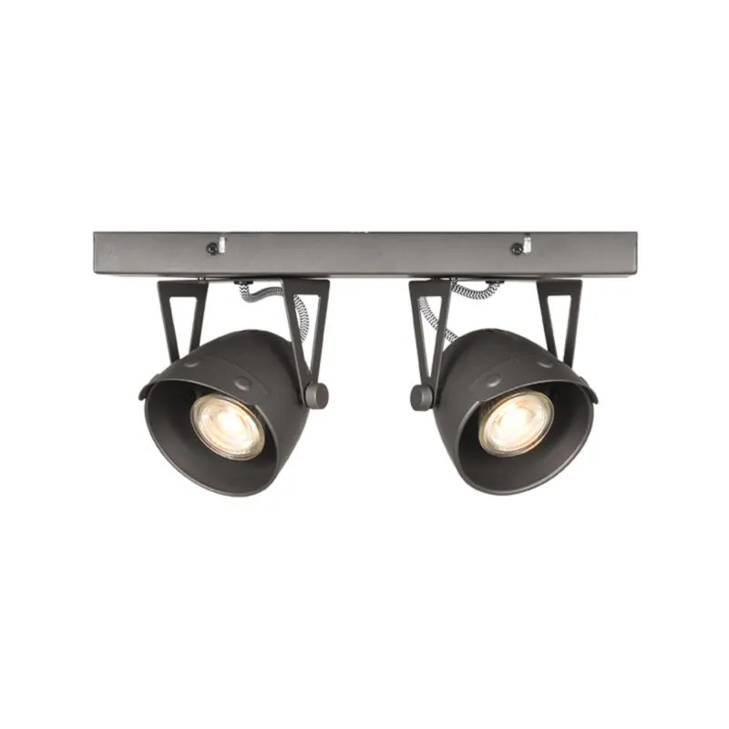 Label51 Led Spot Cap Burned Steel - 2-Lichts - Rond - Plafondmontage