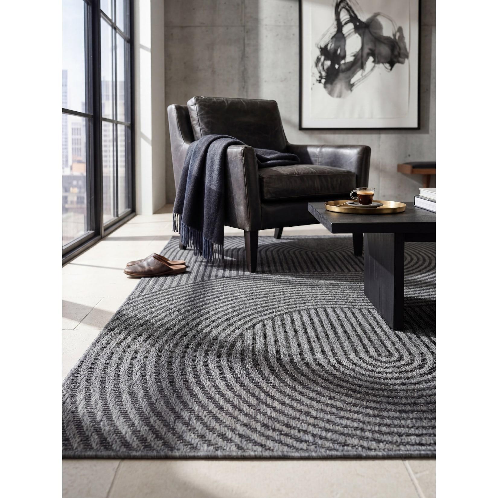 Flachgewebe-Teppich Pflegeleicht Anthrazit 200x280 cm - BORNO Kadima
