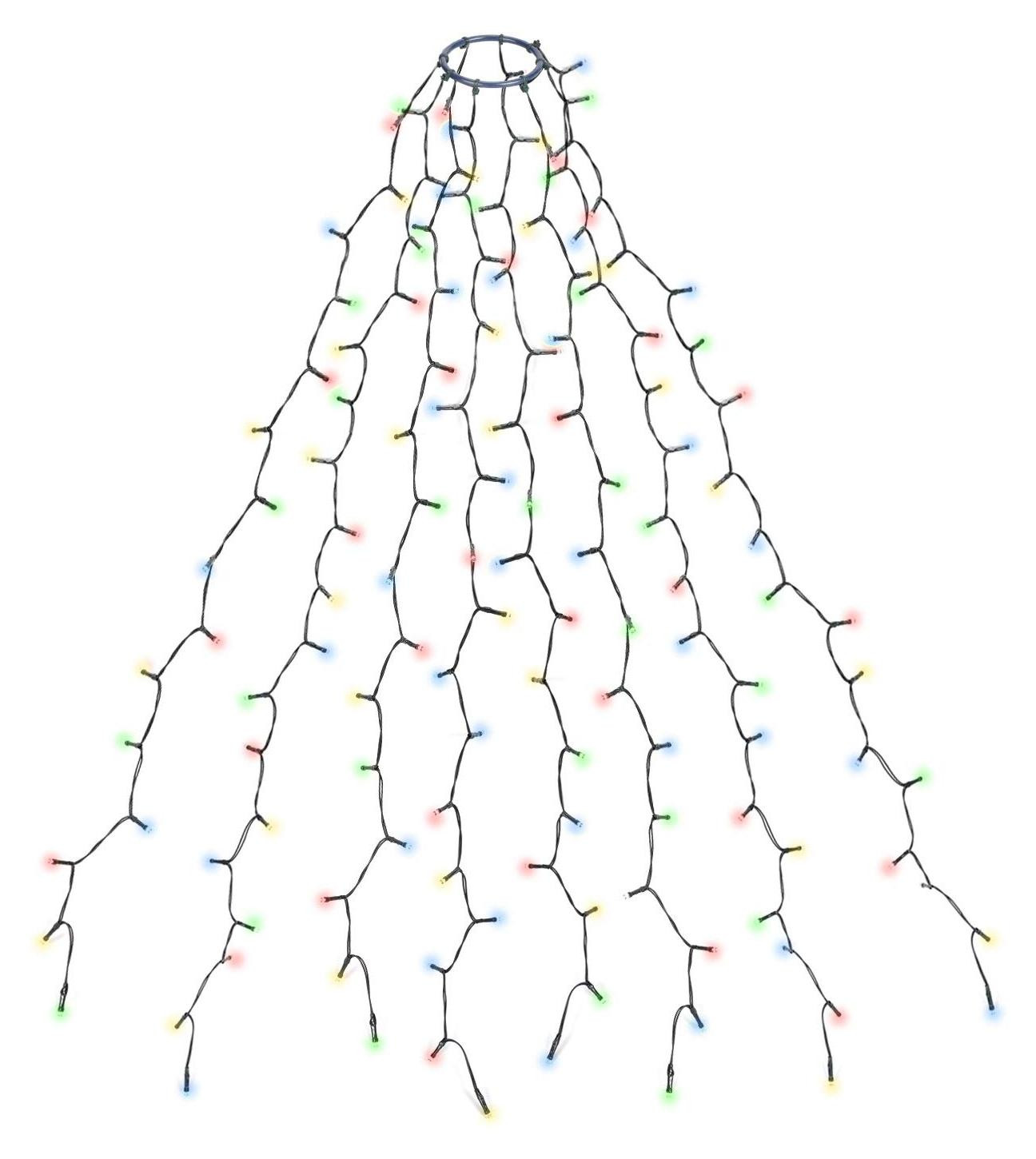 SALCAR Kerstboomlichtsling met ring en 8 slingers, 200 LED multicolor kerstverlichting voor kerstbomen van 90 cm tot 150 cm