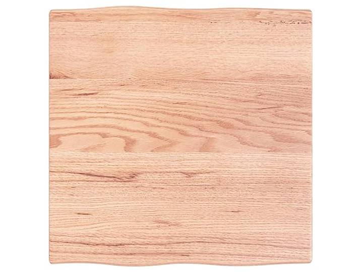 KLGBNCVE Tischplatte 60x60x2 cm Massivholz Eiche Behandelt Baumkante Lackierte Oberfläche, Sofort einsatzbereit, Vielseitig mit Untergestellen kombinierbar, Handgefertigt