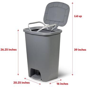GLAD™ Glad Grey Step-on Plastic Trash Can