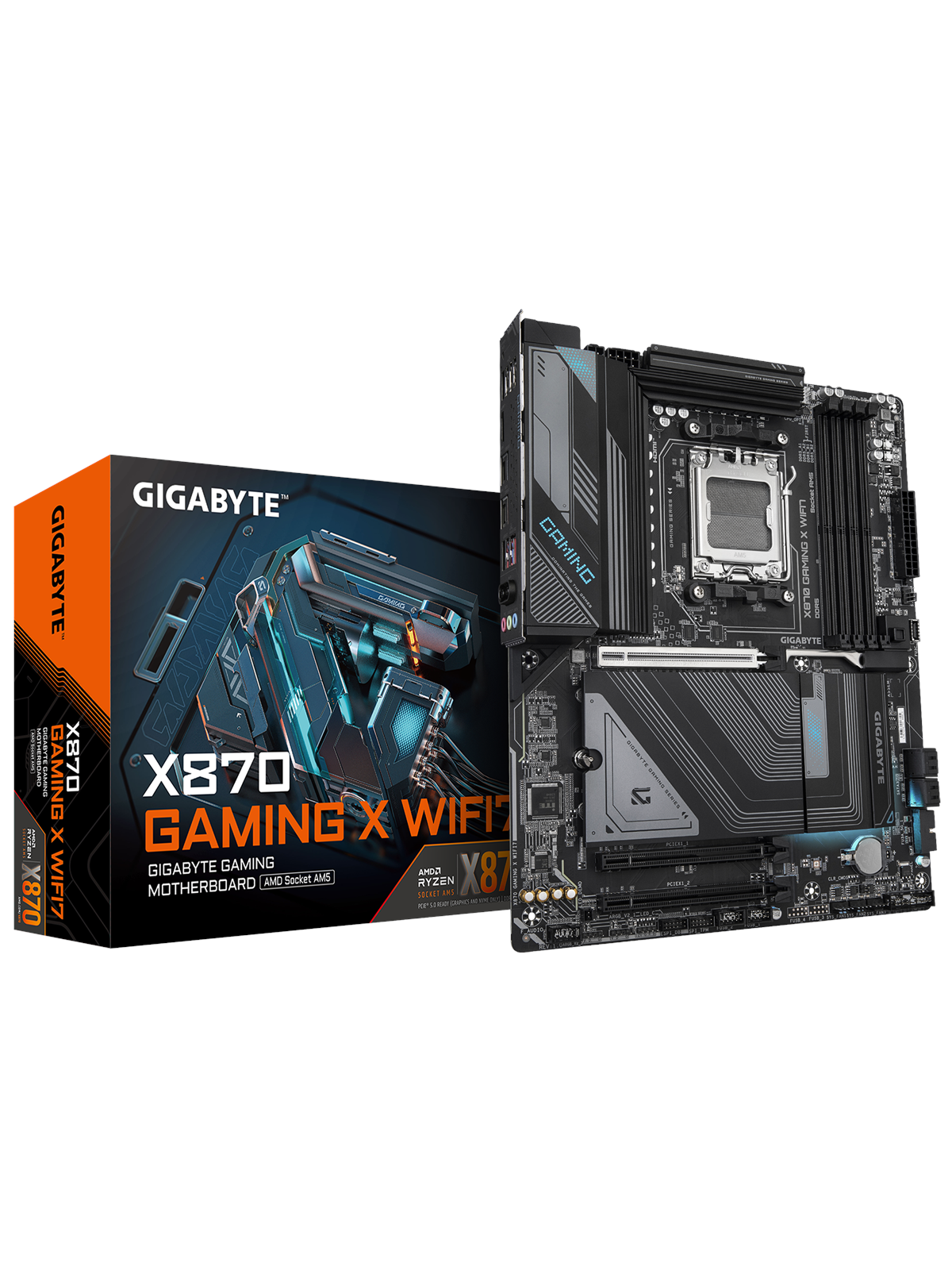 GIGABYTE X870 GAMING X WIFI7 Mainboard - AMD X870 - AMD AM5 - DDR5 RAM - ATX