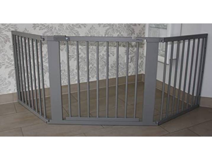 Schutzgitter Absperrgitter Türgitter Treppenschutzgitter 117 bis 363 cm grau (216cm)