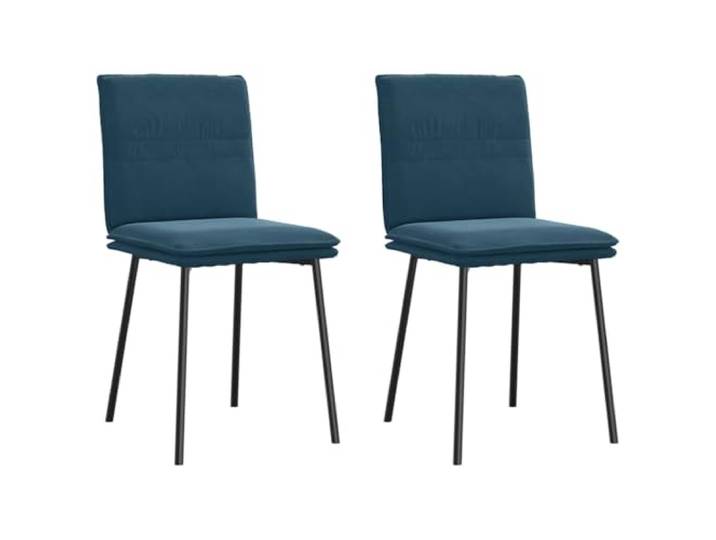 LMTYOENFG Esszimmerstühle 2er Set, Samt Polsterstuhl mit Metallbeinen, Blau Ergonomische Samtsessel für Esszimmer & Schlafzimmer: Dicke Schaumstoff-Polsterung sorgt für hohen Sitzkomfort.