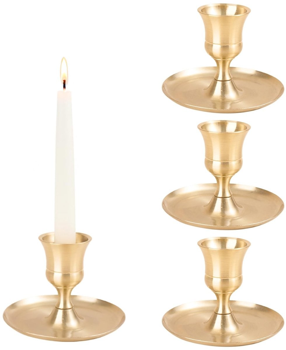 Dailygoods Set van 4 Gouden Kandelaars voor Staafkaarsen
