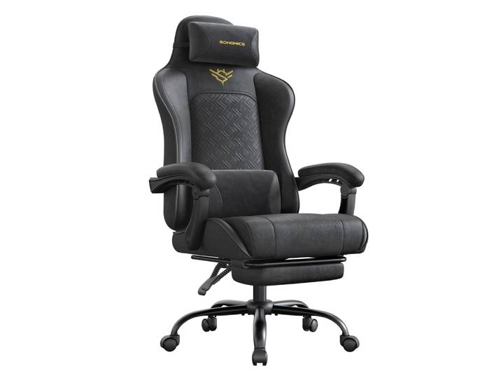 Chaise gaming ergonomique coussin d'assise à ressorts noir