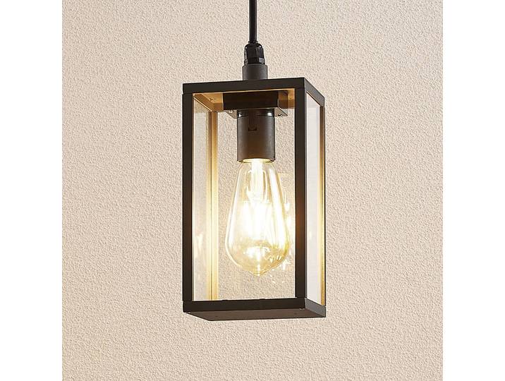 Lindby Außenpendellampe Filimon, anthrazit, 22 cm, IP44, E27 Filimon Lindby, dimmbar, schwarz, Aluminium, Modern