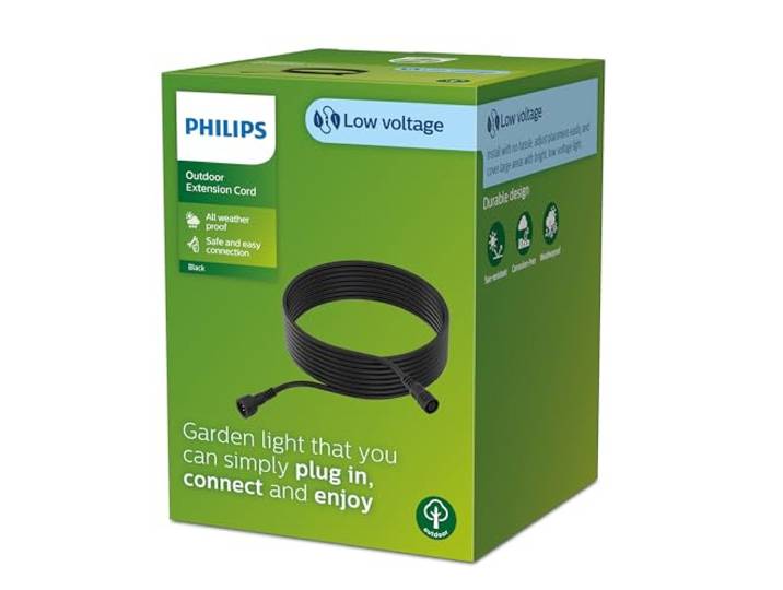 Philips Gardenlink Laagspanningskabel voor Buiten 10 M - 24V - Zwart - IP67 Waterdicht