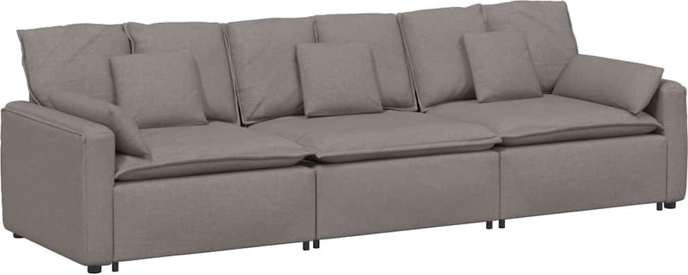 Modulares Sofa mit Kissen Taupe