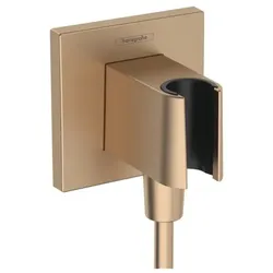 Hansgrohe FixFit E Wandanschlussbogen mit Rückschlagventil Gebürstete Bronze 26889140