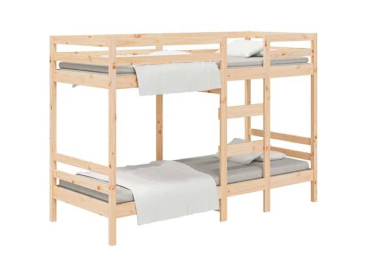 PUGYNBK Etagenbett aus massivem Kiefernholz, 90 x 200 cm Zwei Einzelbetten, Sicherheitsgeländer, platzsparend, inklusive Montageanleitung