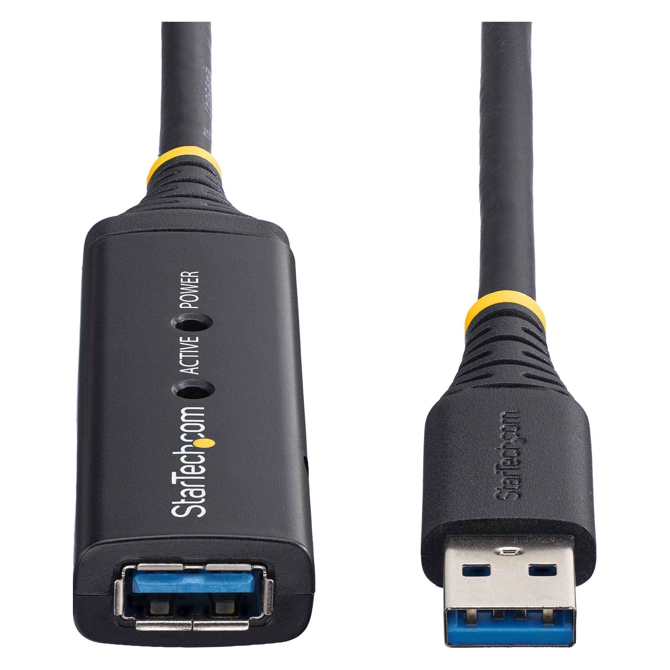 StarTech 5 m aktives USB 3.0 Verlängerungskabel - Stecker/Buchse - USB 3.0 SuperSpeed Kabel Verlängerung (5 m, USB 3.2 Gen 1, 5 W) (USB3AAEXT5M)