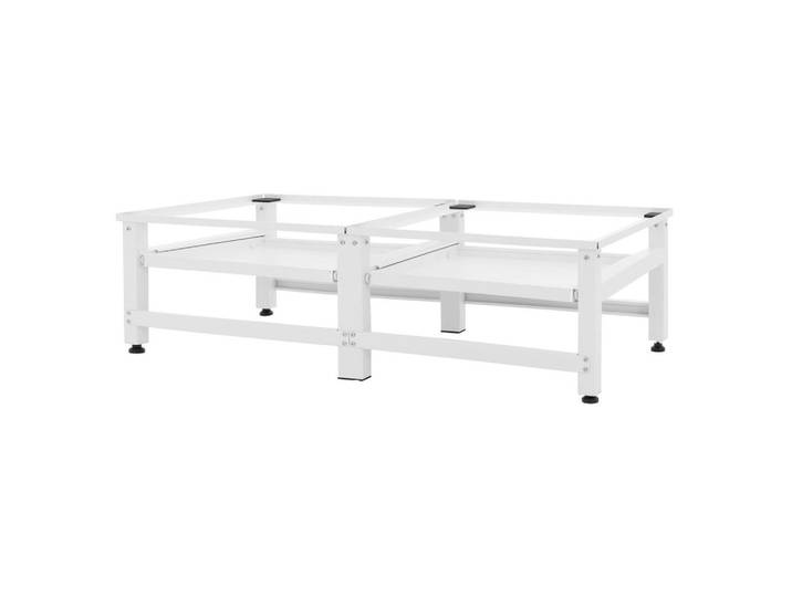 Ml-Design Waschmaschine Untergestell 2er Set, Weiß, Metall, 122x37x53.5 cm, Waschküche, Waschmaschinenschrank