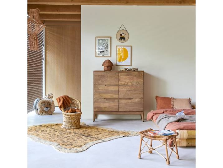Kinderkommode aus massivem Mangoholz Gabrielle - Braun - Mango