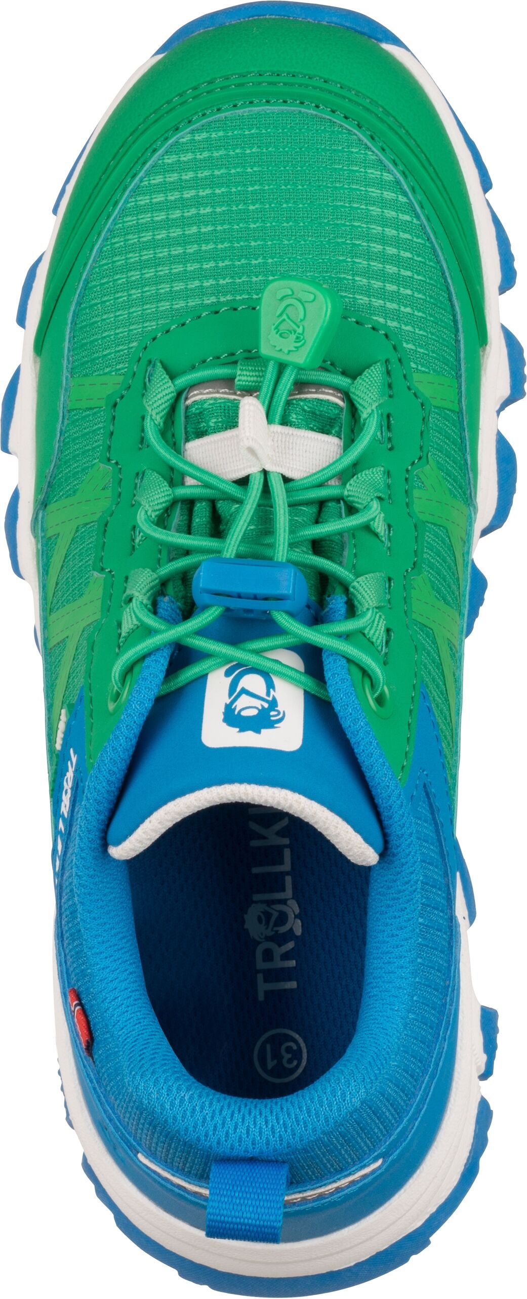 Outdoorschuh TROLLKIDS "Kids Trolltunga Hiker Low XT", Kinder, Gr. 31, Synthetik, grün (emerald grün, dynamic blau, weiß), Schuhe Outdoorschuh, wasserdicht emerald grün, dynamic blau, weiß 31, Synthetik