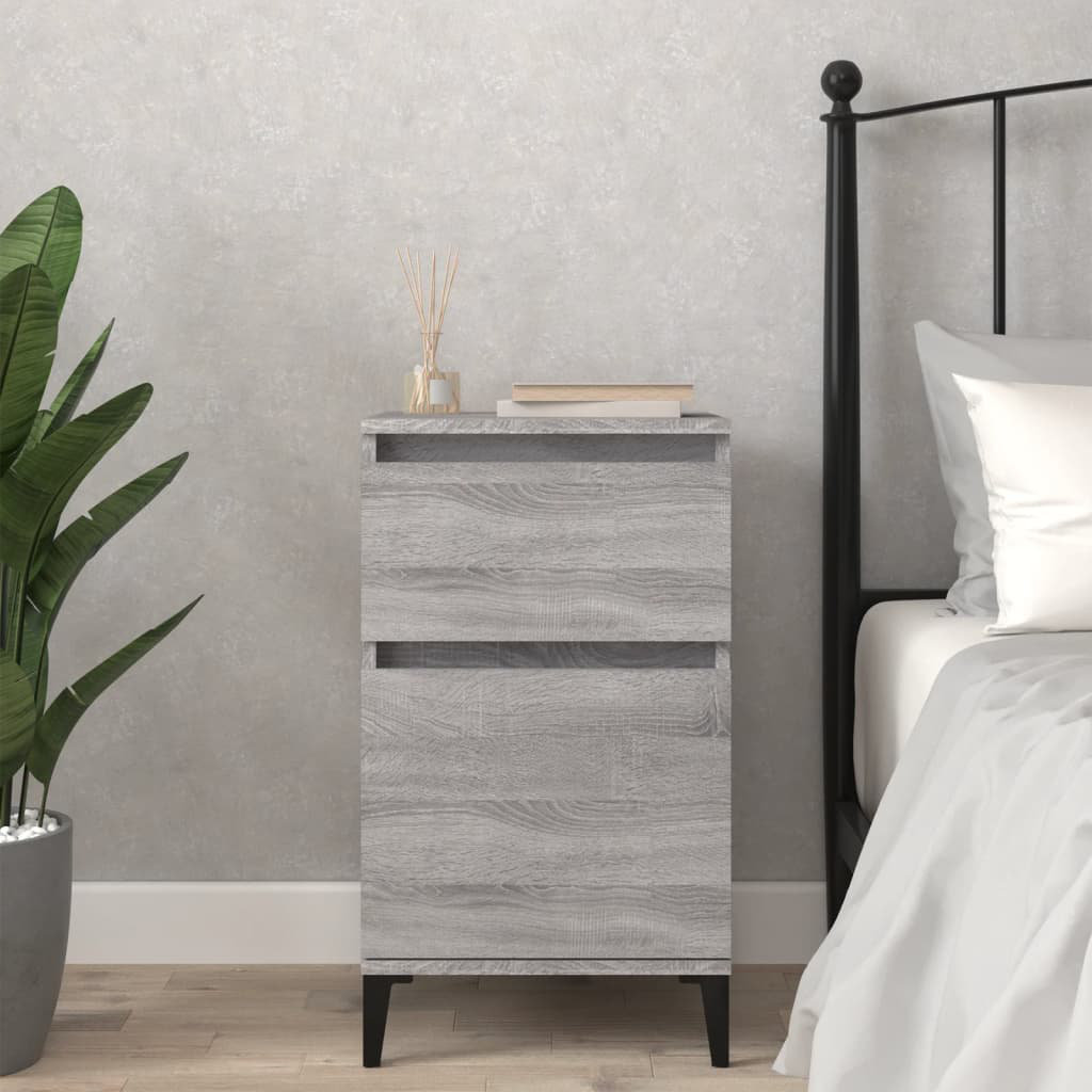 Metro Amedeu 40cm W Bedside Table Grey 70cm H X 40cm W X 35cm D