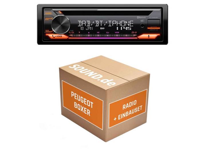 JUST SOUND best choice for caraudio Autoradio JVC KD-DB922BT für Peugeot Boxer Radio LFB 8 Tasten Autoradio (RDS, AM/FM Radio, Animiertes Display, Freisprecheinrichtung, 1 DIN)