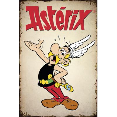 Metallbild LUCKYLINDE "Asterix", bunt (farbe bild(er): bunt), B:20cm H:30cm T:0,2cm, Stahl, Bilder, Stahlschild 20x30 cm Wanddeko Bild zum Film "Kampf der Häuptlinge"
