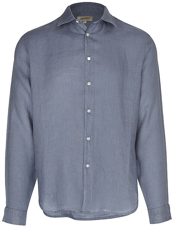 WOOLRICH Leinenhemd blau   L L