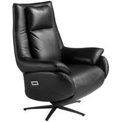 AC ANGEL CERDA Angel Cerdá  Drehsessel aus schwarzem Leder 5124C