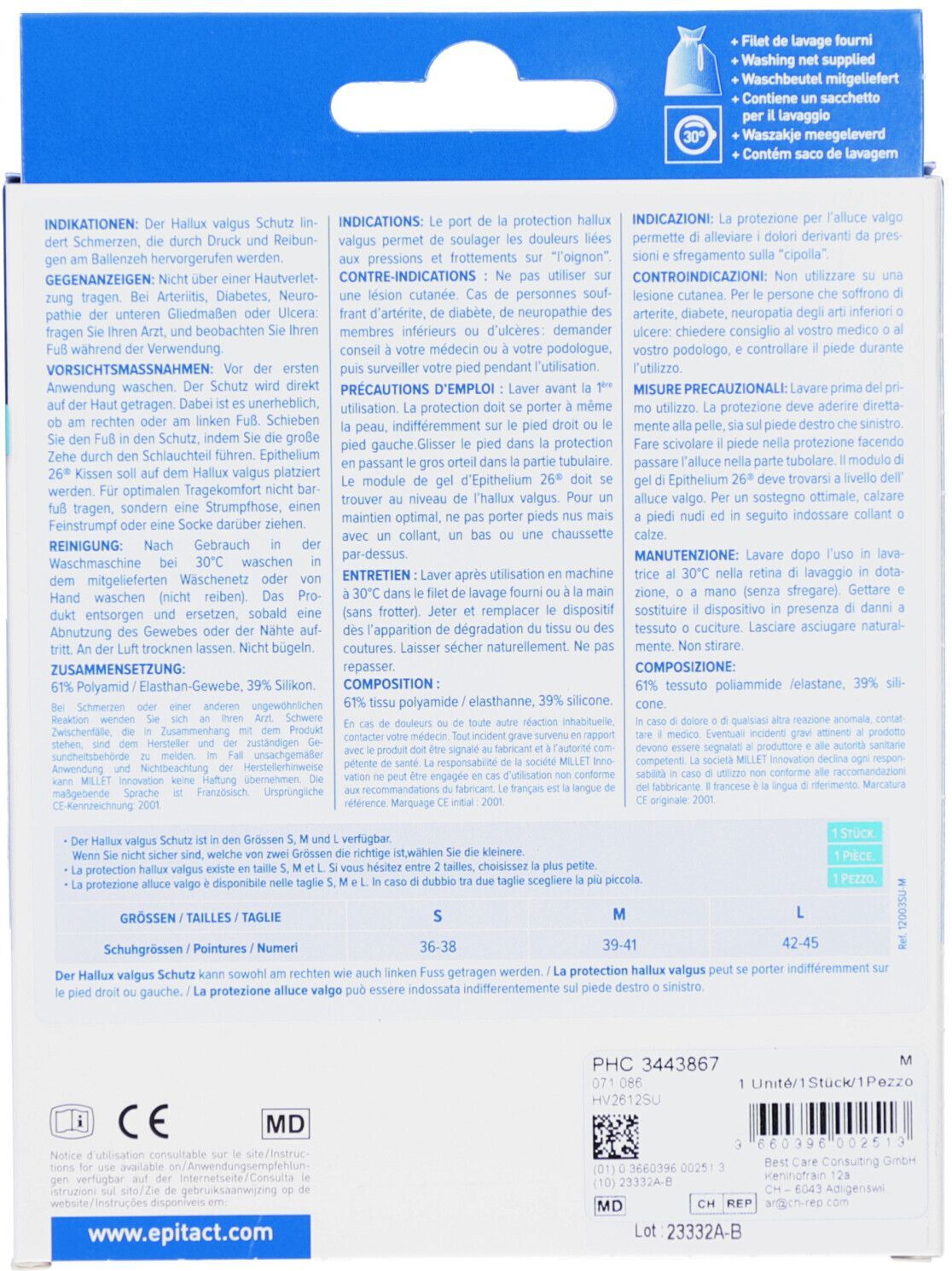 Millet Innovation Epitact Schutz bei Hallux Valgus M 24-27cm 1 St Pflaster