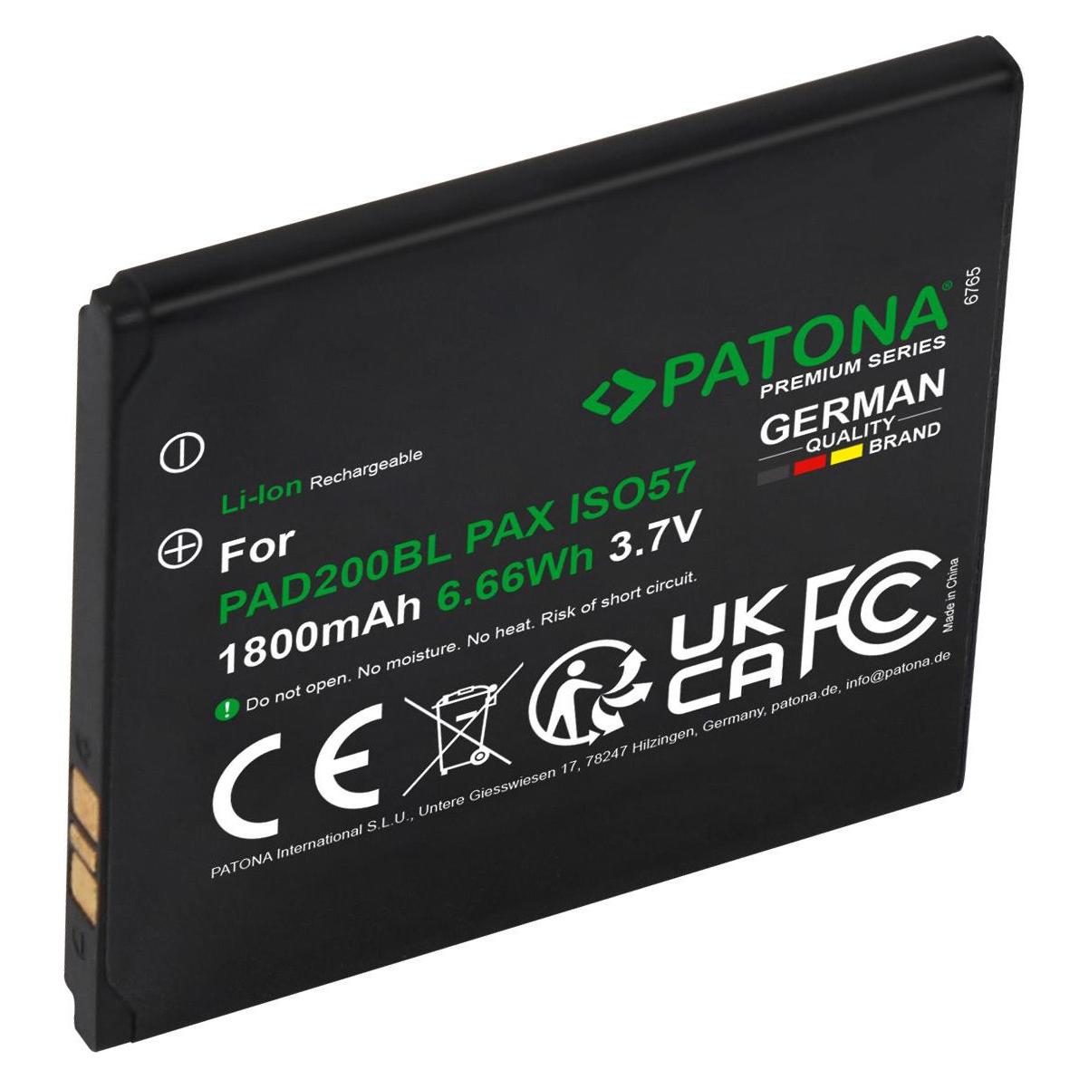 Patona Premium Akku für PAX D200 PAD200BL (6765)
