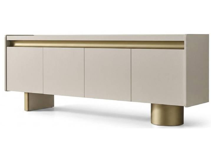 JVmoebel Sideboard Moderner Sideboard Weiß Holz Metall Gold Kommode Schrank (1-tlg)