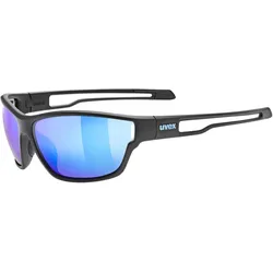 Uvex, Unisex, Sportbrille, sportstyle 806 (black matt (blue), Mirror Blue), Schwarz, Blau