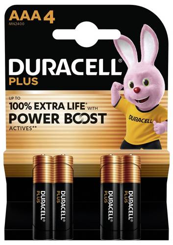 Duracell Plus Power Boost Micro (AAA)-Batterie Alkali-Mangan 1.5 V 4 St.