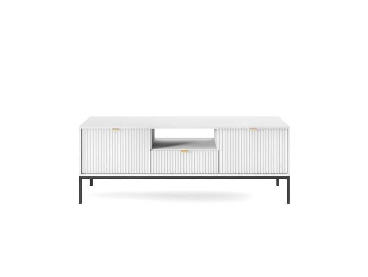 MOEBLO TV-Board Light RTV154 (Lowboard Fernsehtisch TV Bank TV Tisch Fernseher Tisch TV Möbel - RTV-Schrank, geriffelt, moderne), (HxBxT):56 x154x39 cm
