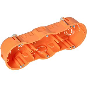 Orno Gerätedose OR-JB-13813, für Hohlwände, 45 mm Einbautiefe, orange, 3-fach
