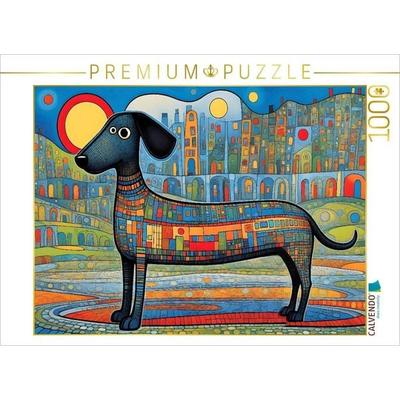 CALVENDO Puzzle Bunter Hund - anders sein ist cool! | 1000 Teile Lege-Größe 64x48cm Foto-Puzzle für glückliche Stunden