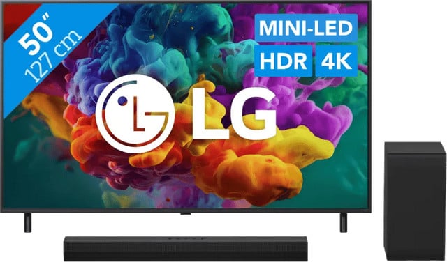 LG QNED85 Mini-LED TV 50 inch (2026) met LG DS40T Soundbar