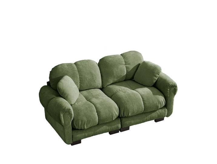 Flora Grace Sofa 190/86/90 cm in Grün aus Chenille mit modularem Stecksystem, 86x90x190 cm, Wohnzimmer, Sofas & Couches, Sofas