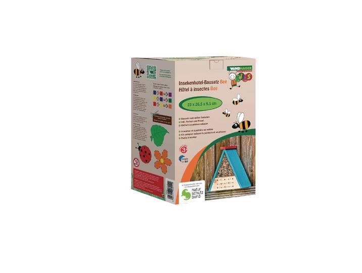 Insektenhotel WINDHAGER BEE for Kids , beige (natur), B:23cm H:26,5cm T:9,5cm, Insektenhotels, Insektenhotel