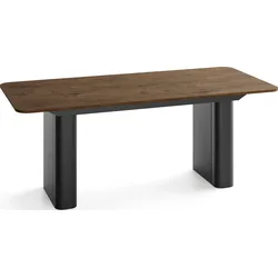 ESSTISCH Riven rechteckig ausziehbar verlängerbar mit Butterfly-Auszug, Eiche Braun Rustikal 180-276/90/76 cm