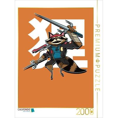 CALVENDO Puzzle Waschbär Samurai | 2000 Teile Lege-Größe 90x67cm Foto-Puzzle für glückliche Stunden, Sonstige von , Calvendo Puzzle