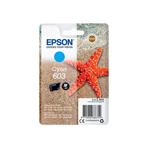 Epson Patrone 603 T03U2 2,4 ml cyan