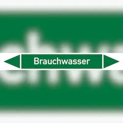Rohrleitungskennzeichnung, Brauchwasser - 100x15 mm Folie selbstklebend