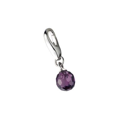 Charm Kugel "Zirkonia Kugel, Silber 925", lila, GIORGIO MARTELLO MILANO, Charms, Damen, Silber 925 (Sterlingsilber)