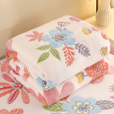 Inspire Curations Floral Fleece Travel And Pet Blanket huaduoduo 70x100cm 1pc
